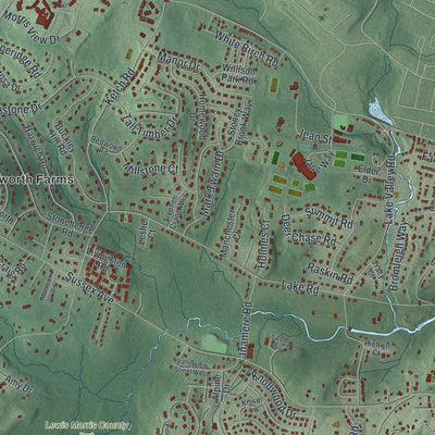 Close-up 2 of the Morris, New Jersey map artwork
