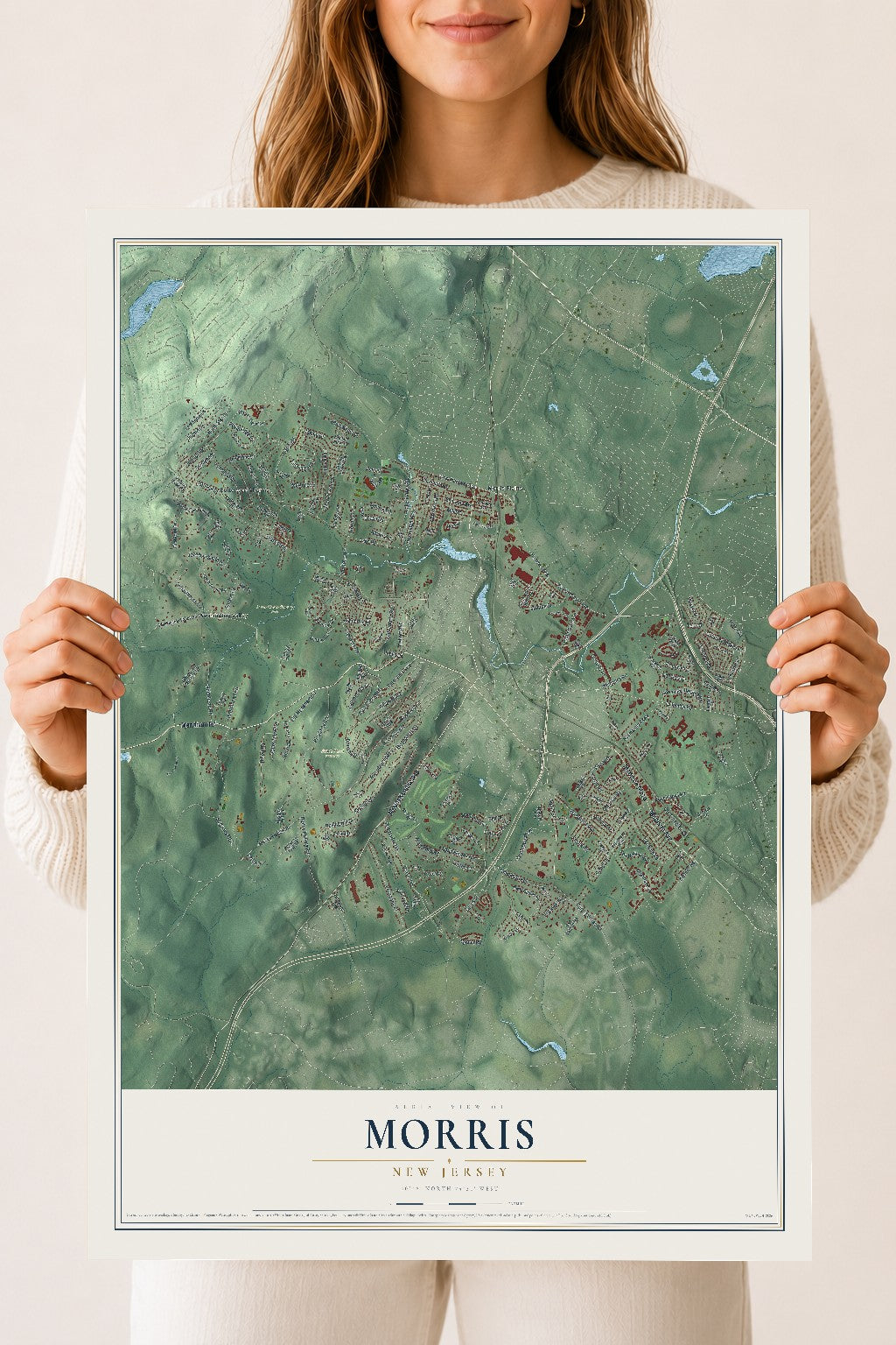 Morris, New Jersey map print, 18" x 24" Archival Matte Print mockup