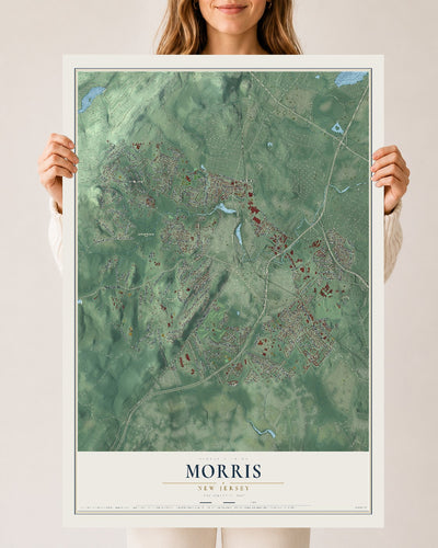 Morris, New Jersey map print, 24" x 36" Archival Matte Print mockup
