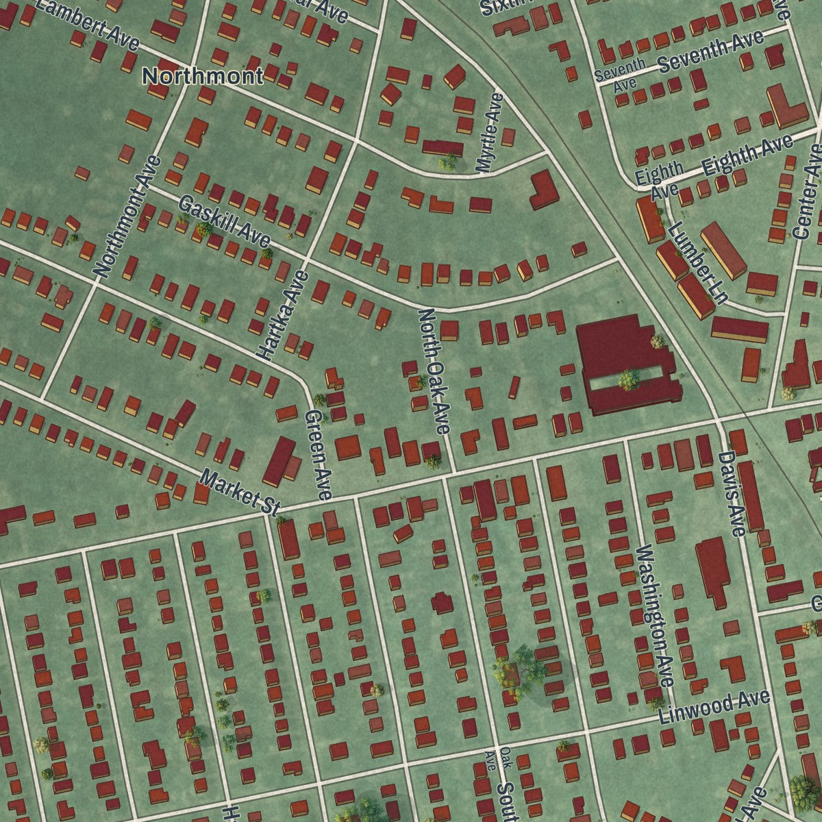 Close-up 1 of the Mount Ephraim, New Jersey map artwork