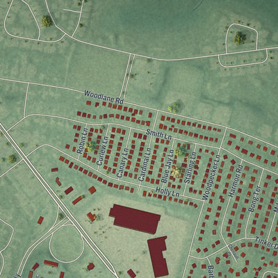 Close-up 2 of the Mount Holly, New Jersey map artwork
