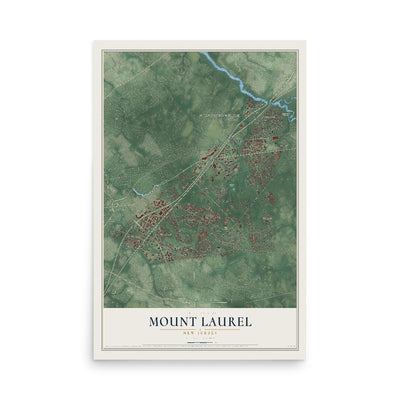 Mount Laurel, New Jersey map print, 12" x 18" Archival Matte Print mockup
