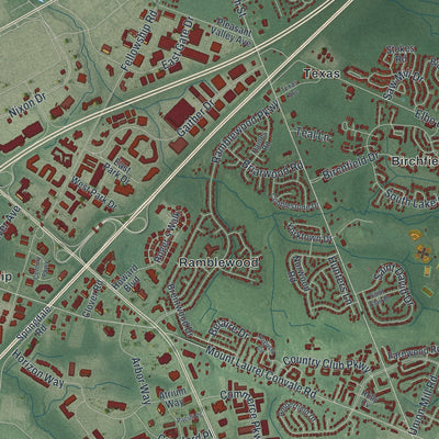 Close-up 1 of the Mount Laurel, New Jersey map artwork