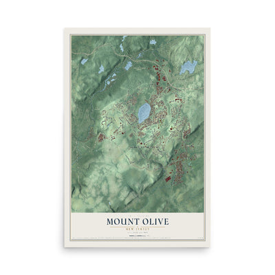 Mount Olive, New Jersey map print, 12" x 18" Archival Matte Print mockup