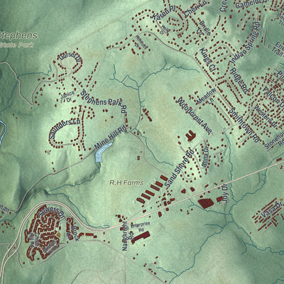 Close-up 2 of the Mount Olive, New Jersey map artwork