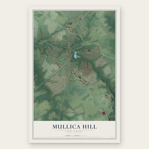 Mullica Hill, New Jersey map print, the full design
