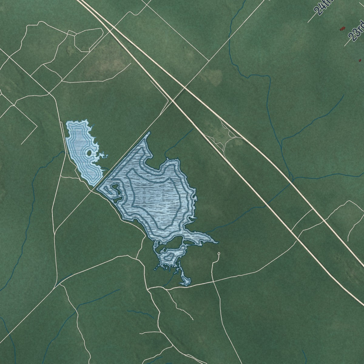 Close-up 2 of the Mullica, New Jersey map artwork