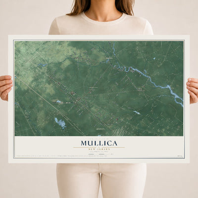 Mullica, New Jersey map print, 18" x 24" Archival Matte Print mockup