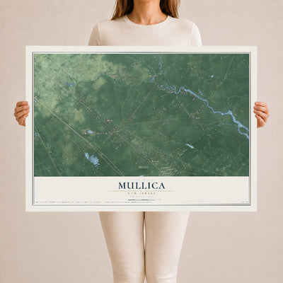 Mullica, New Jersey map print, 24" x 36" Archival Matte Print mockup