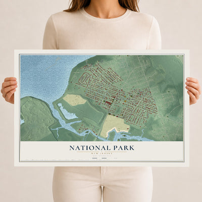 National Park, New Jersey map print, 12" x 18" Archival Matte Print mockup
