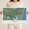 Neptune, New Jersey map print, 12" x 18" Archival Matte Print mockup