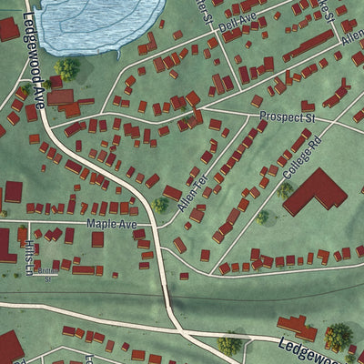 Close-up 1 of the Netcong, New Jersey map artwork