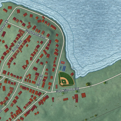 Close-up 2 of the Netcong, New Jersey map artwork