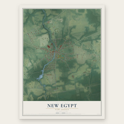 New Egypt, New Jersey map print, the full design