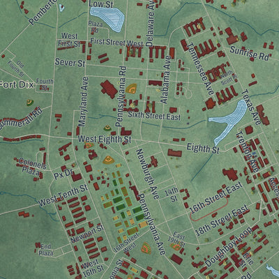 Close-up 1 of the New Hanover, New Jersey map artwork