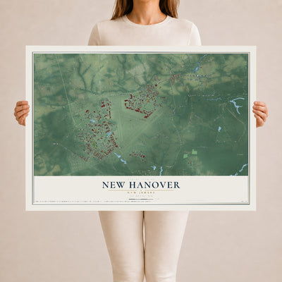 New Hanover, New Jersey map print, 24" x 36" Archival Matte Print mockup