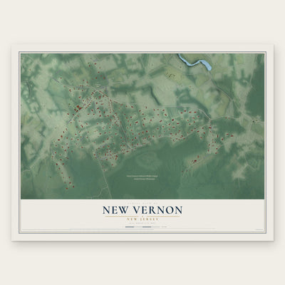 New Vernon, New Jersey map print, the full design