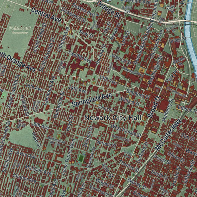 Close-up 1 of the Newark, New Jersey map artwork