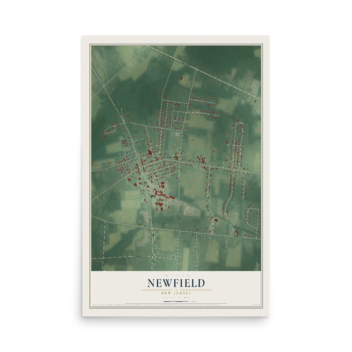 Newfield, New Jersey map print, 12" x 18" Archival Matte Print mockup