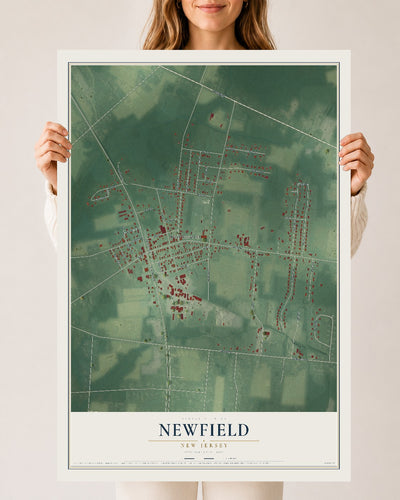 Newfield, New Jersey map print, 24" x 36" Archival Matte Print mockup