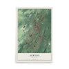 Newton, New Jersey map print, 12" x 18" Archival Matte Print mockup