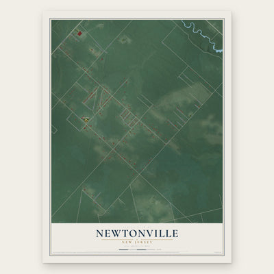 Newtonville, New Jersey map print, the full design