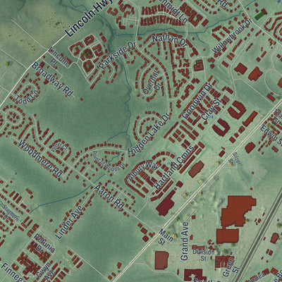 Close-up 2 of the North Brunswick, New Jersey map artwork