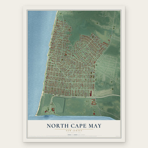 North Cape May, New Jersey map print, the full design