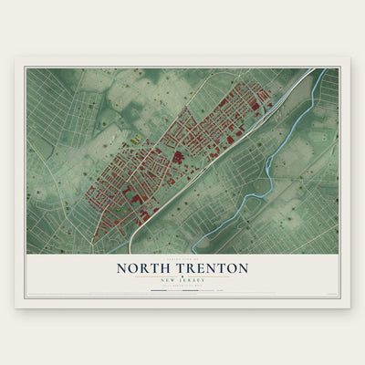 North Trenton, New Jersey map print, the full design