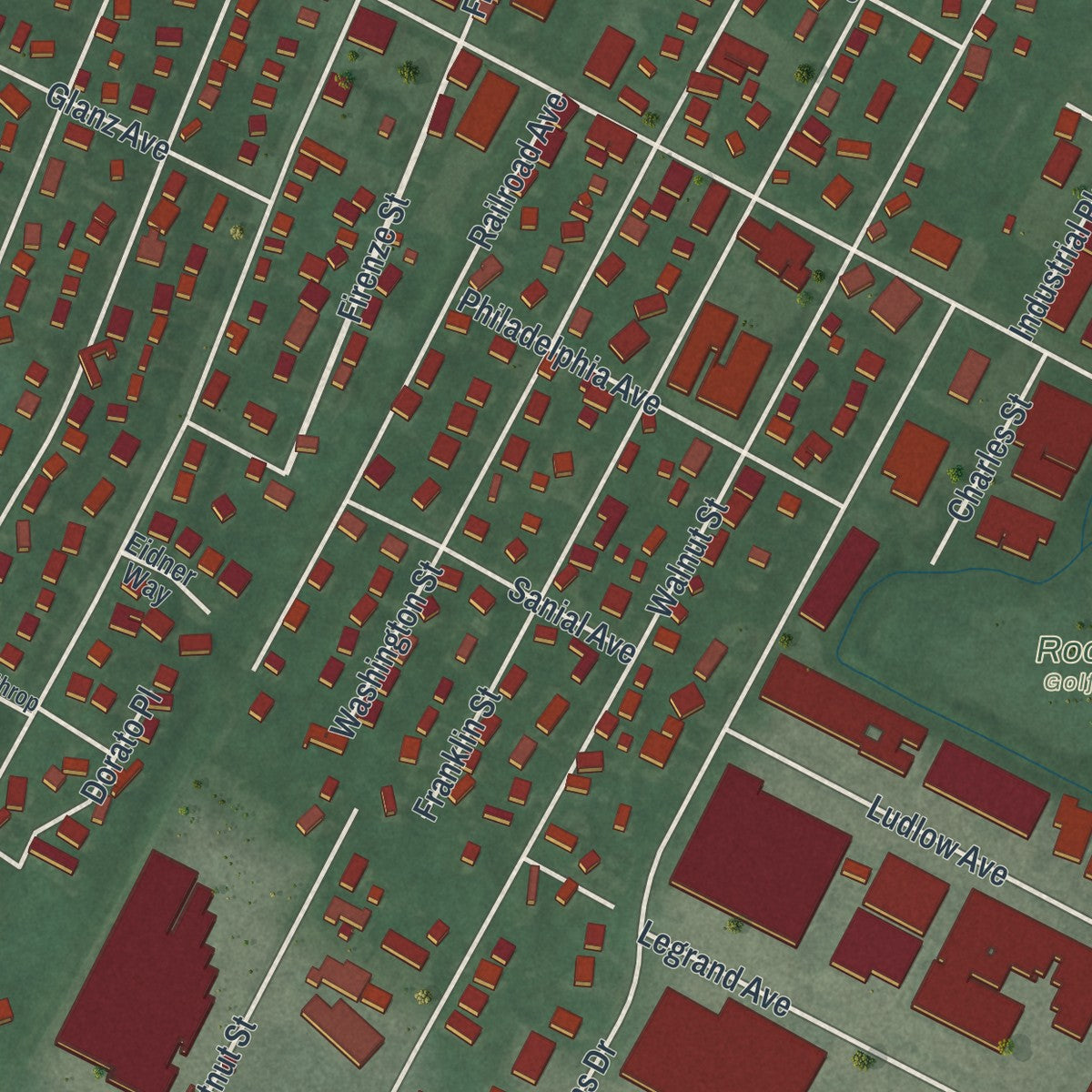 Close-up 2 of the Northvale, New Jersey map artwork