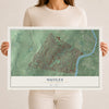 Nutley, New Jersey map print, 12" x 18" Archival Matte Print mockup