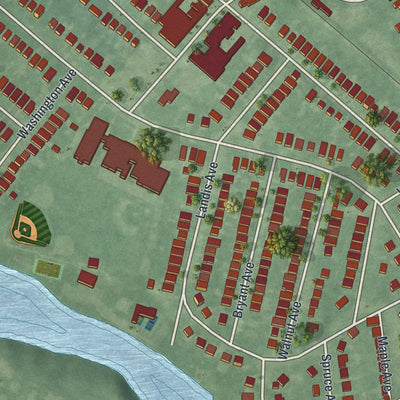 Close-up 2 of the Oaklyn, New Jersey map artwork
