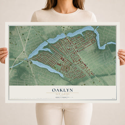 Oaklyn, New Jersey map print, 18" x 24" Archival Matte Print mockup