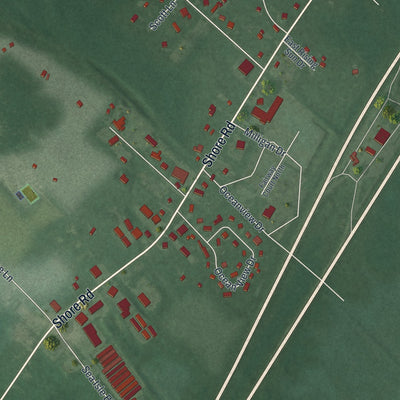 Close-up of the map of Ocean View, New Jersey print showing street and building detail