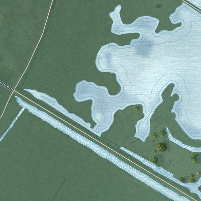 Close-up of the map of Oceanville, New Jersey print showing street and building detail