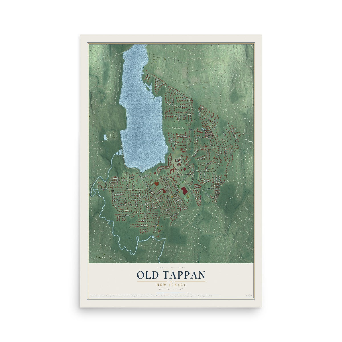 Old Tappan, New Jersey map print, 12" x 18" Archival Matte Print mockup