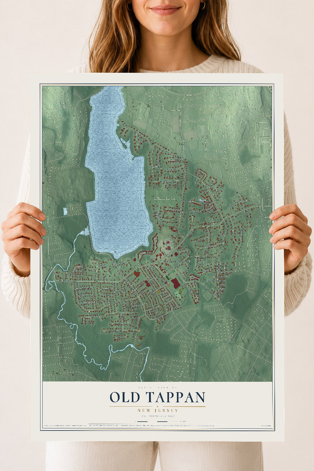 Old Tappan, New Jersey map print, 18" x 24" Archival Matte Print mockup