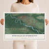 Borough of Pemberton, New Jersey map print, 12" x 18" Archival Matte Print mockup