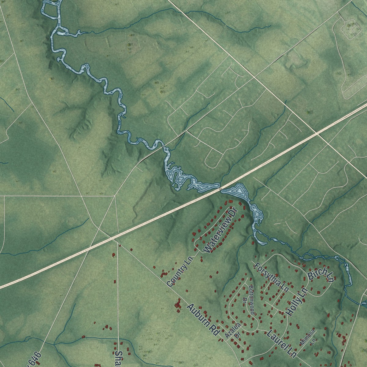 Close-up 2 of the Pilesgrove, New Jersey map artwork