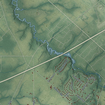 Close-up 2 of the Pilesgrove, New Jersey map artwork