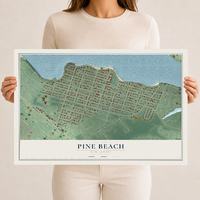 Pine Beach, New Jersey map print, 12" x 18" Archival Matte Print mockup