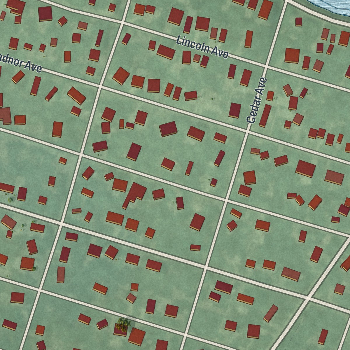 Close-up 2 of the Pine Beach, New Jersey map artwork