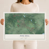 Pine Hill, New Jersey map print, 12" x 18" Archival Matte Print mockup