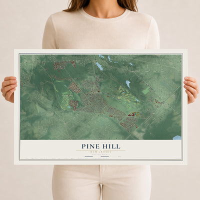 Pine Hill, New Jersey map print, 12" x 18" Archival Matte Print mockup
