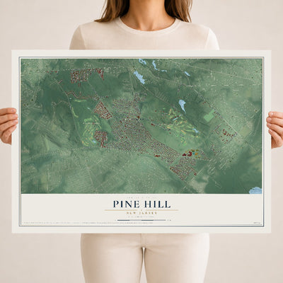 Pine Hill, New Jersey map print, 18" x 24" Archival Matte Print mockup
