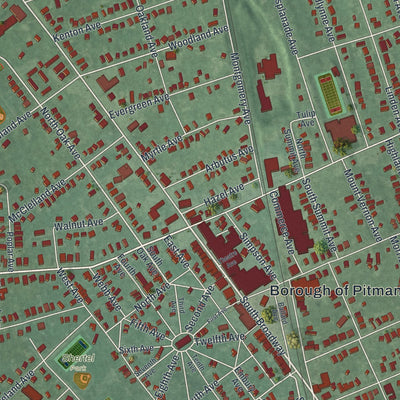 Close-up 1 of the Pitman, New Jersey map artwork
