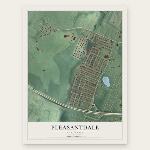 Pleasantdale, New Jersey map print, the full design