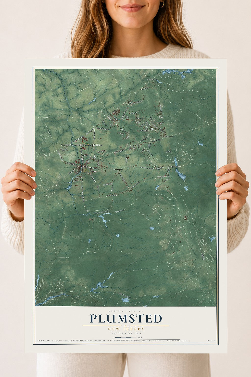 Map of Plumsted, New Jersey, 18 x 24 inch unframed archival matte print