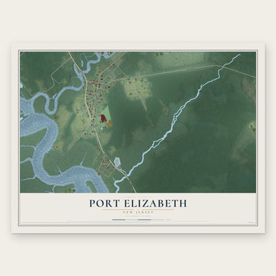 Port Elizabeth, New Jersey map print, the full design