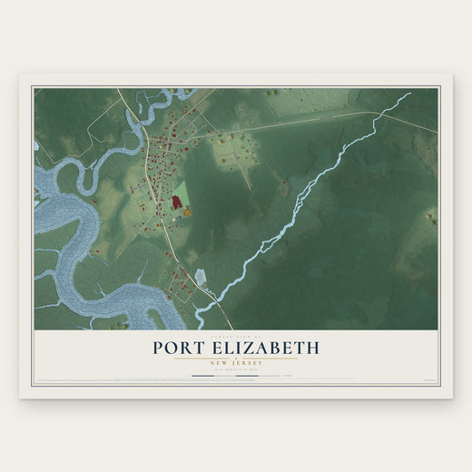 Port Elizabeth, New Jersey map print, the full design